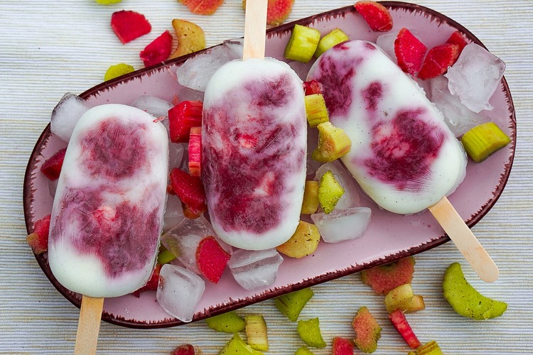 Strawberry Rhubarb Frozen Yogurt - Frozen Yogurt Recipe