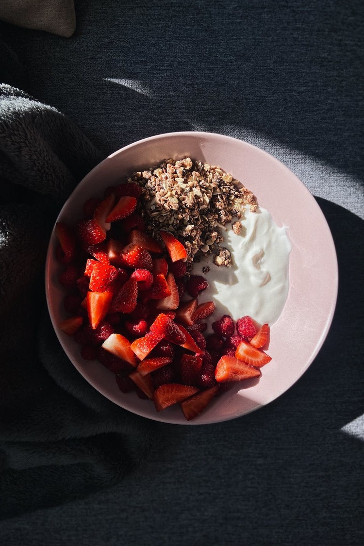 Yogurt Recipe - Strawberry Raspberry Granola Yogurt